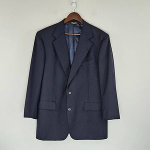 Brooks Brothers Men's Blazer Sport Jacket 100% Wool Makers Navy Blue Size 42R